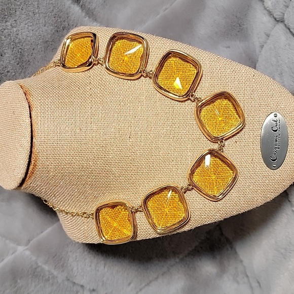 KATE SPADE New York RARE huge GOLDEN CITRINE baubles NECKLACE - Picture 4 of 11